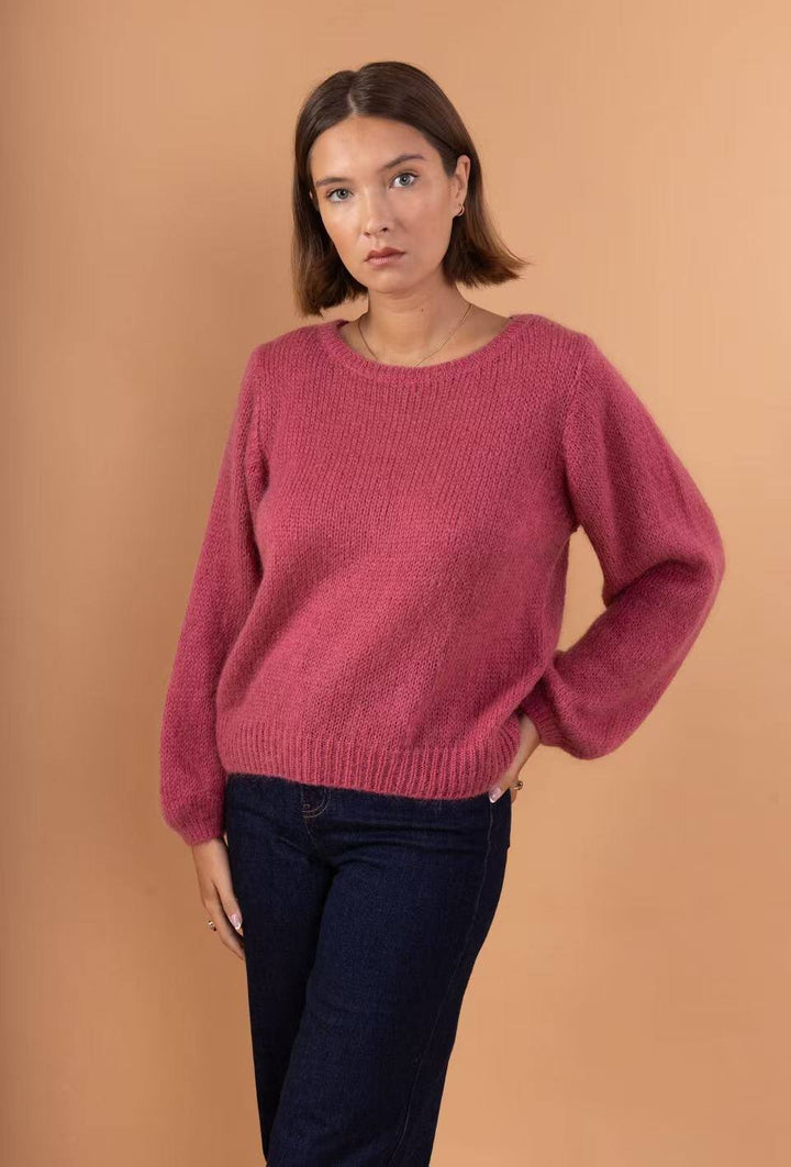Rundhals-Pullover aus Mohair
