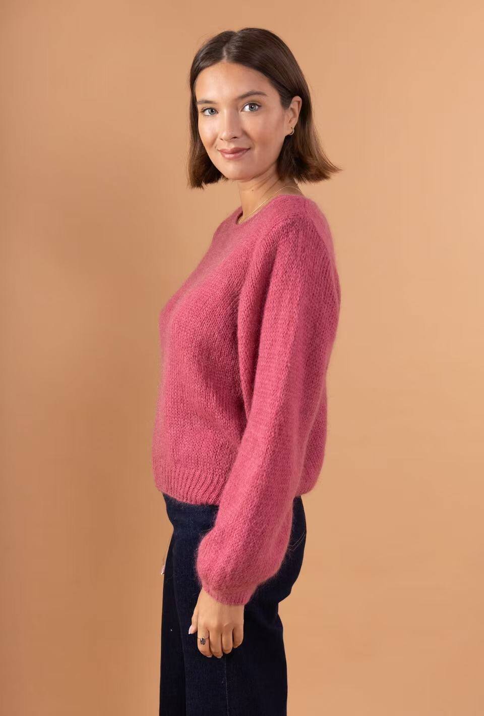 Rundhals-Pullover aus Mohair
