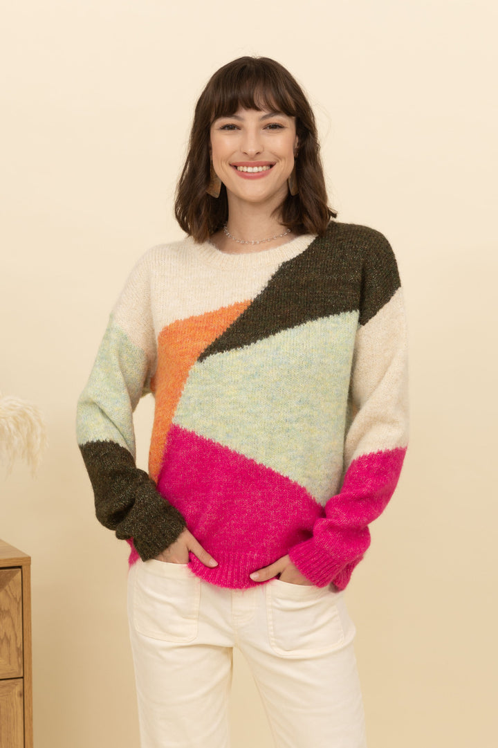 Pullover mit Color-Blocking