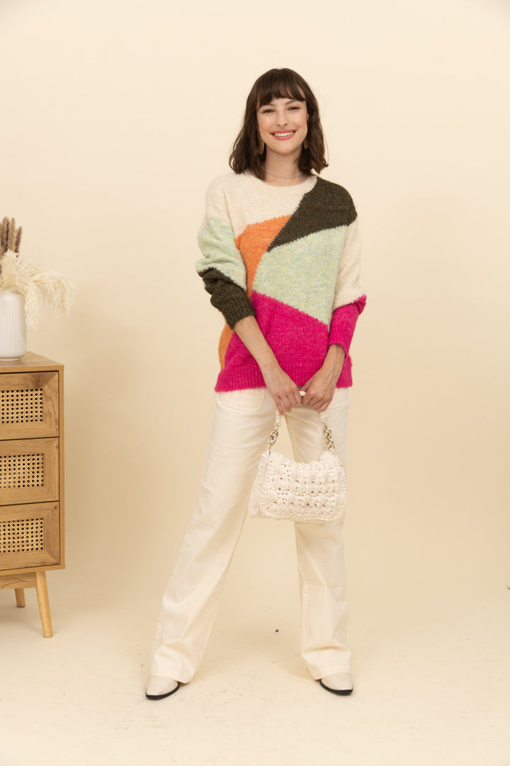 Pullover mit Color-Blocking