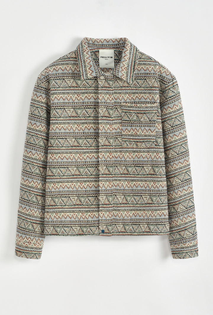 Gemusterte Langarmjacke - beige