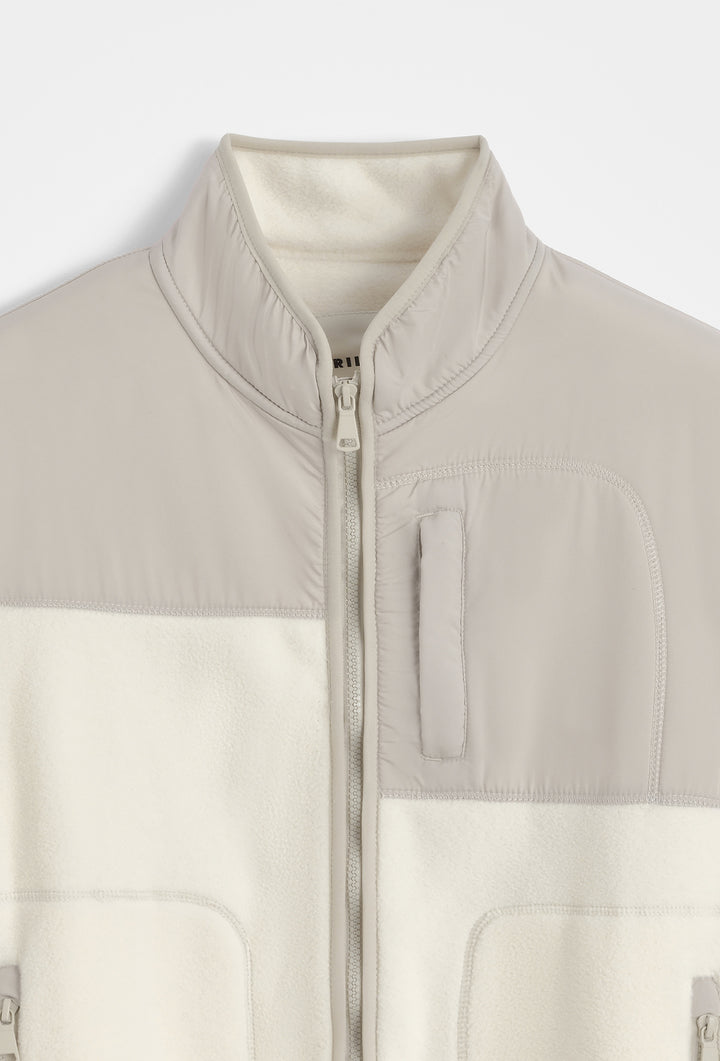 Jacke mit Reißverschluss – beige/grün