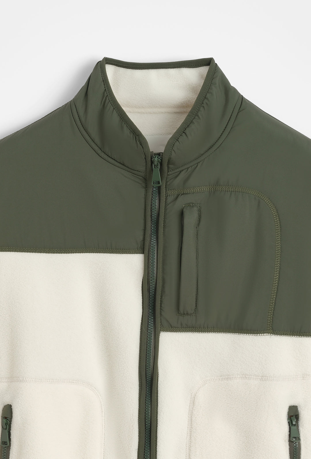 Jacke mit Reißverschluss – beige/grün