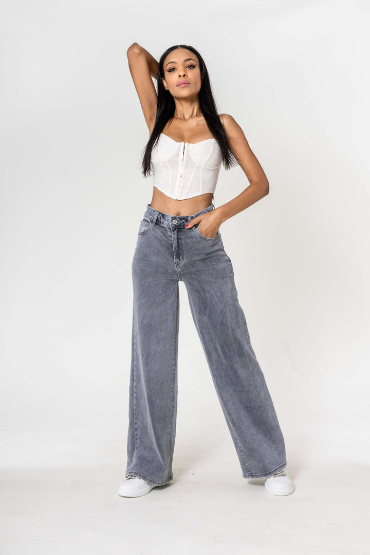 High-Waisted Wide Leg Jeans