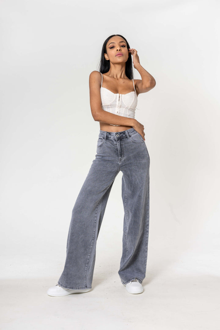 High-Waisted Wide Leg Jeans