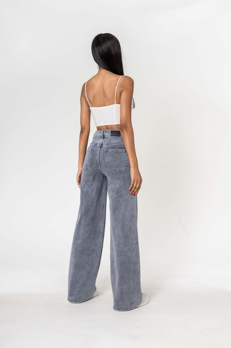 High-Waisted Wide Leg Jeans