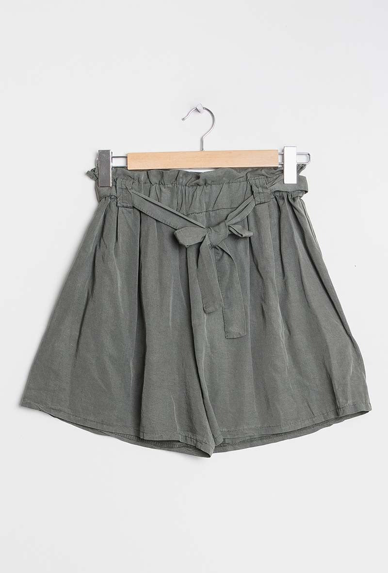 High Waist Shorts aus Lyocell