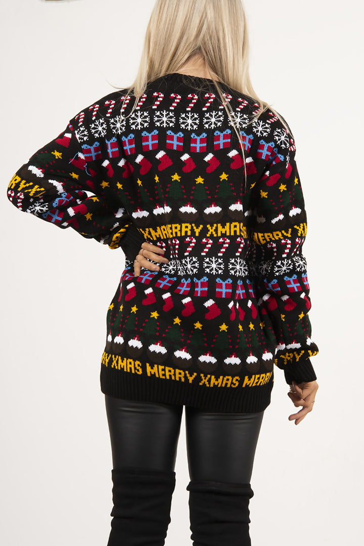 Weihnachtspullover BLACK KNITTED CHRISTMAS