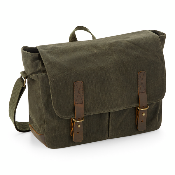 Waxed canvas messenger bag sale