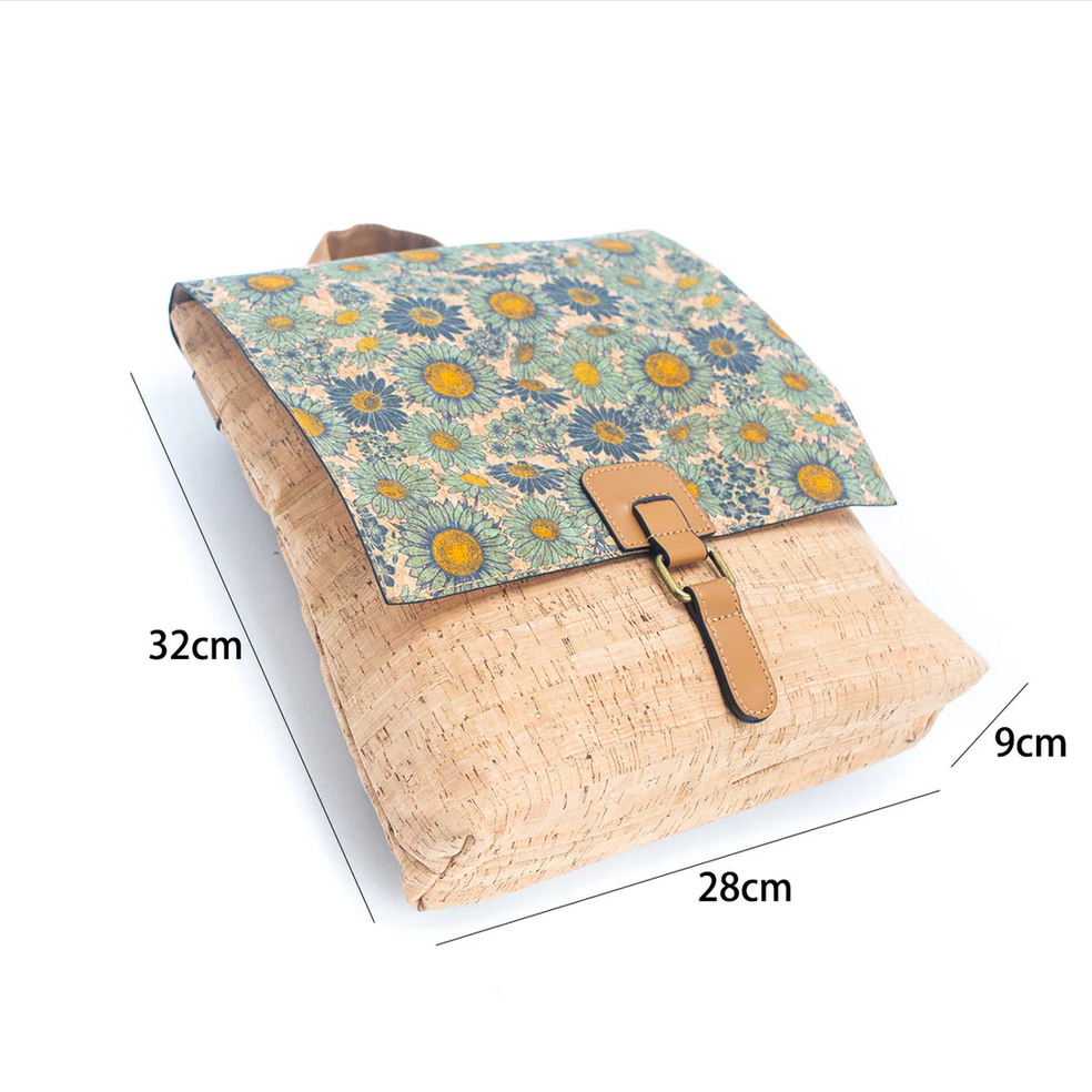 Damenrucksack mit Muster aus Naturkork