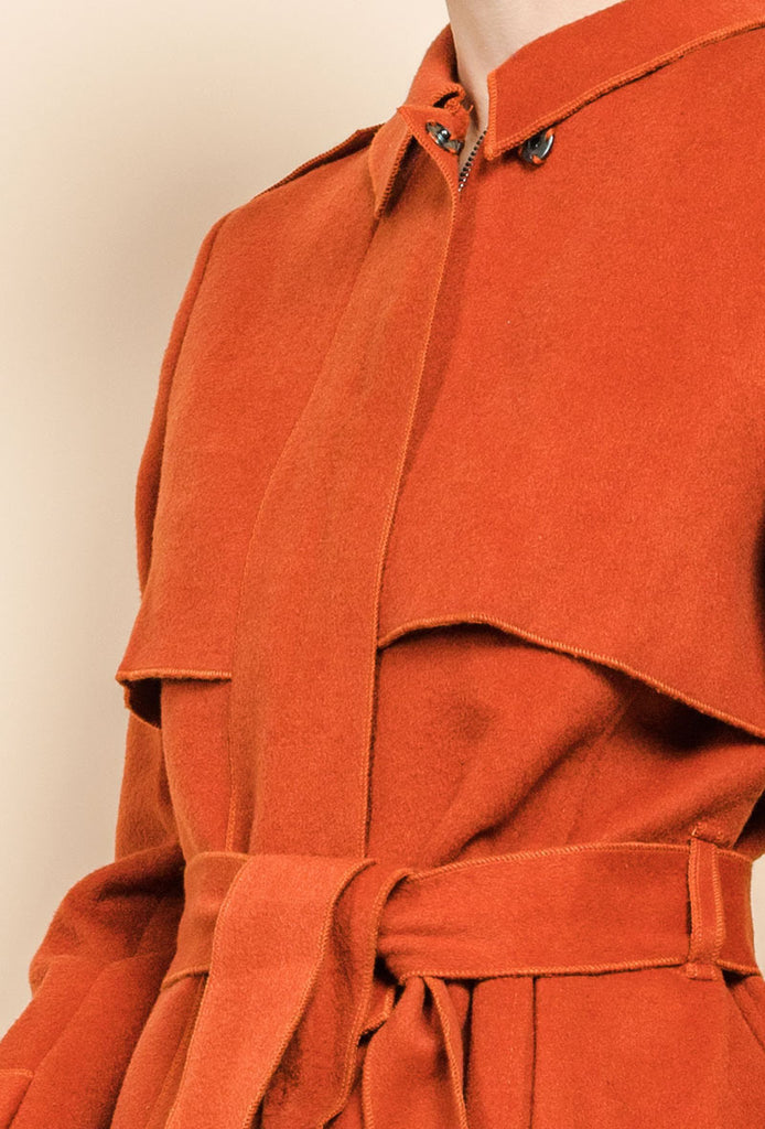 langer Damen Wollmantel in brique kaufen I Unikat Store Karlsruhe