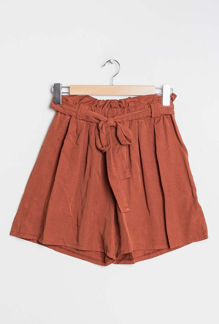 High Waist Shorts aus Lyocell